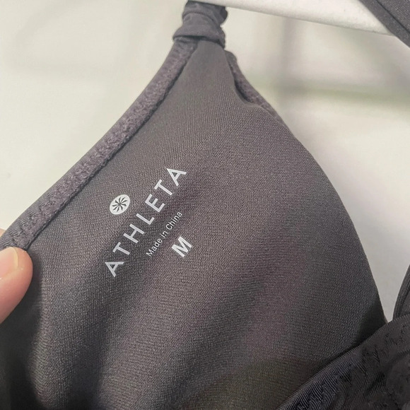 Athleta Aqualuxe one piece Ruched Tie Back Gray Full Coverage Medium - Picture 8 of 10